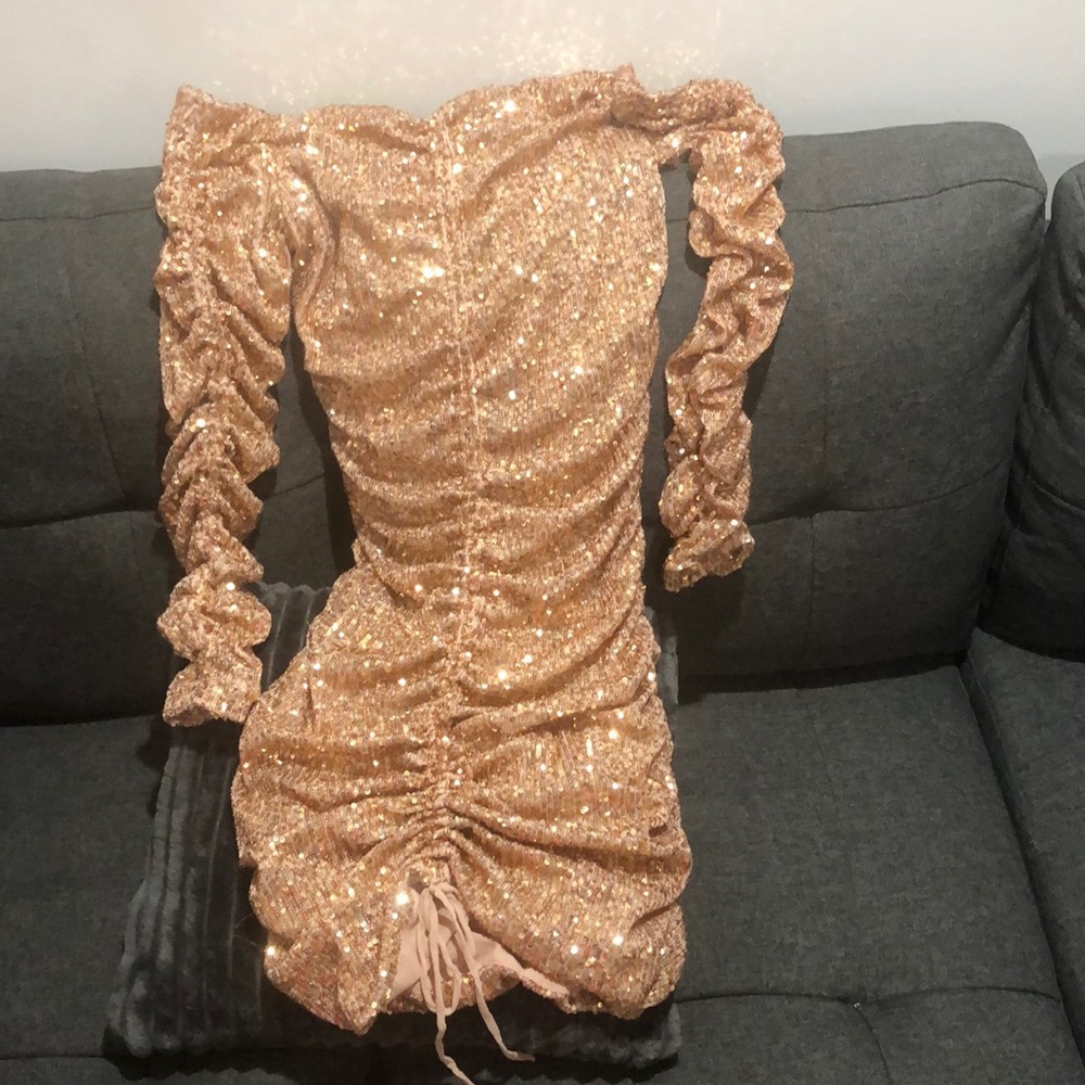 Gold sequin dress